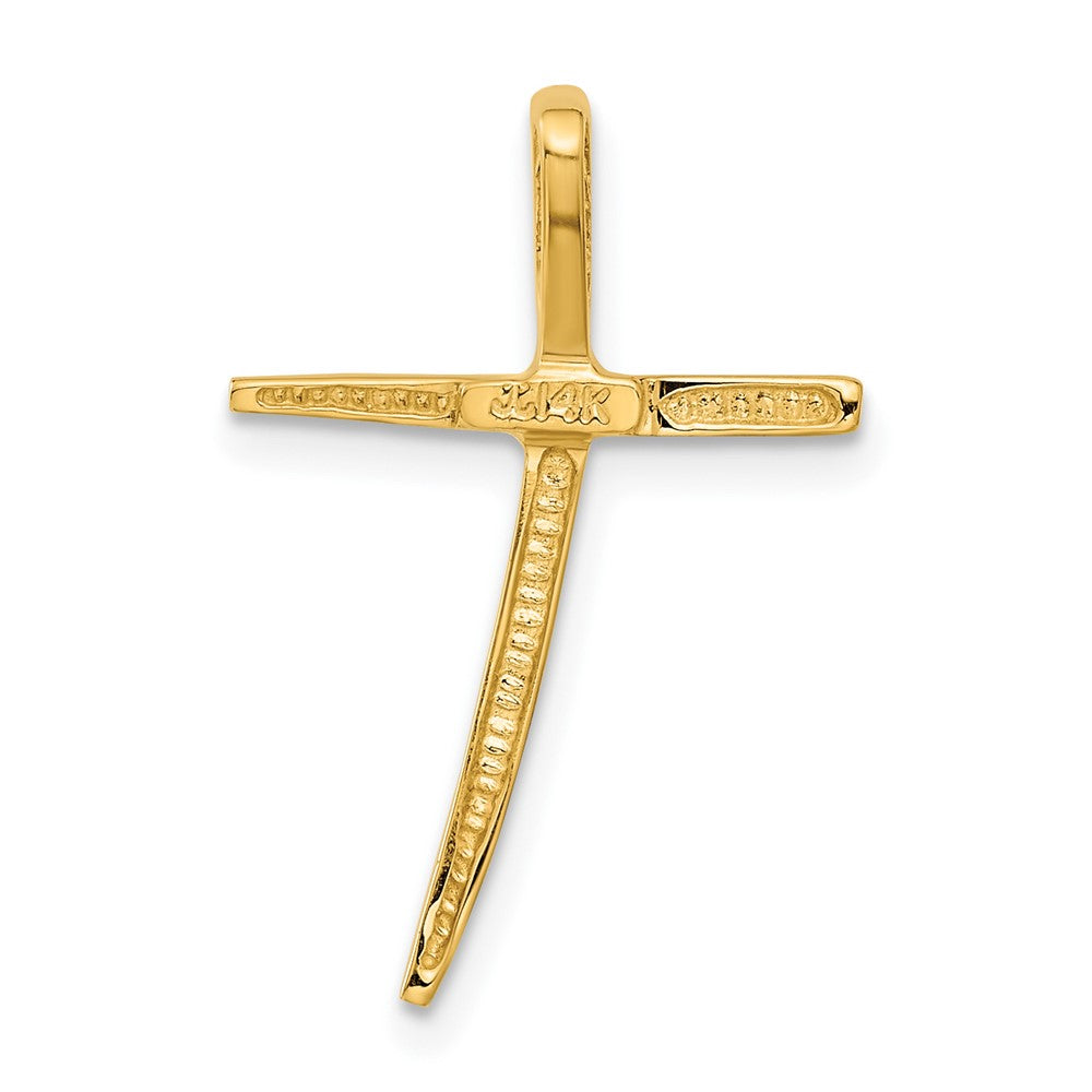 14K Polished Curved Cross Chain Slide - Product Photo