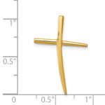 14K Polished Curved Cross Chain Slide - Product Photo
