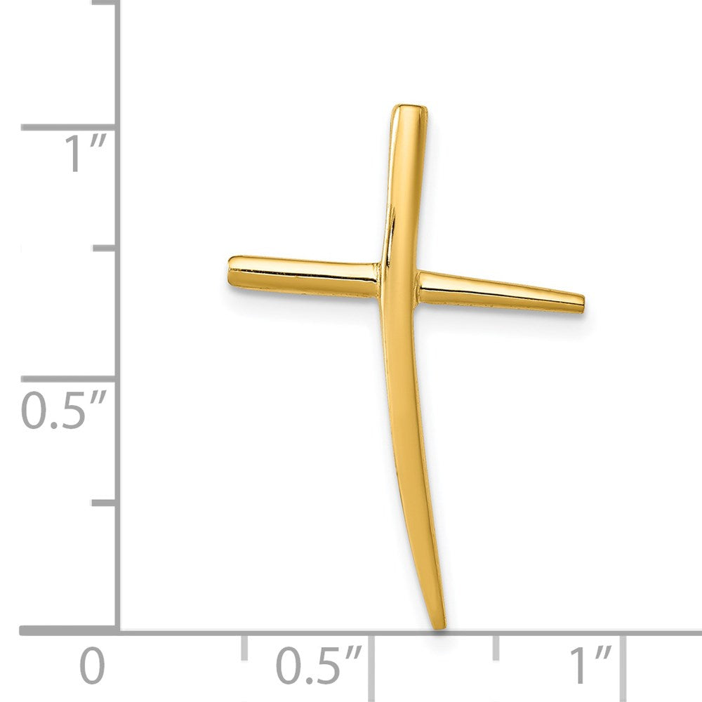 14K Polished Curved Cross Chain Slide - Product Photo