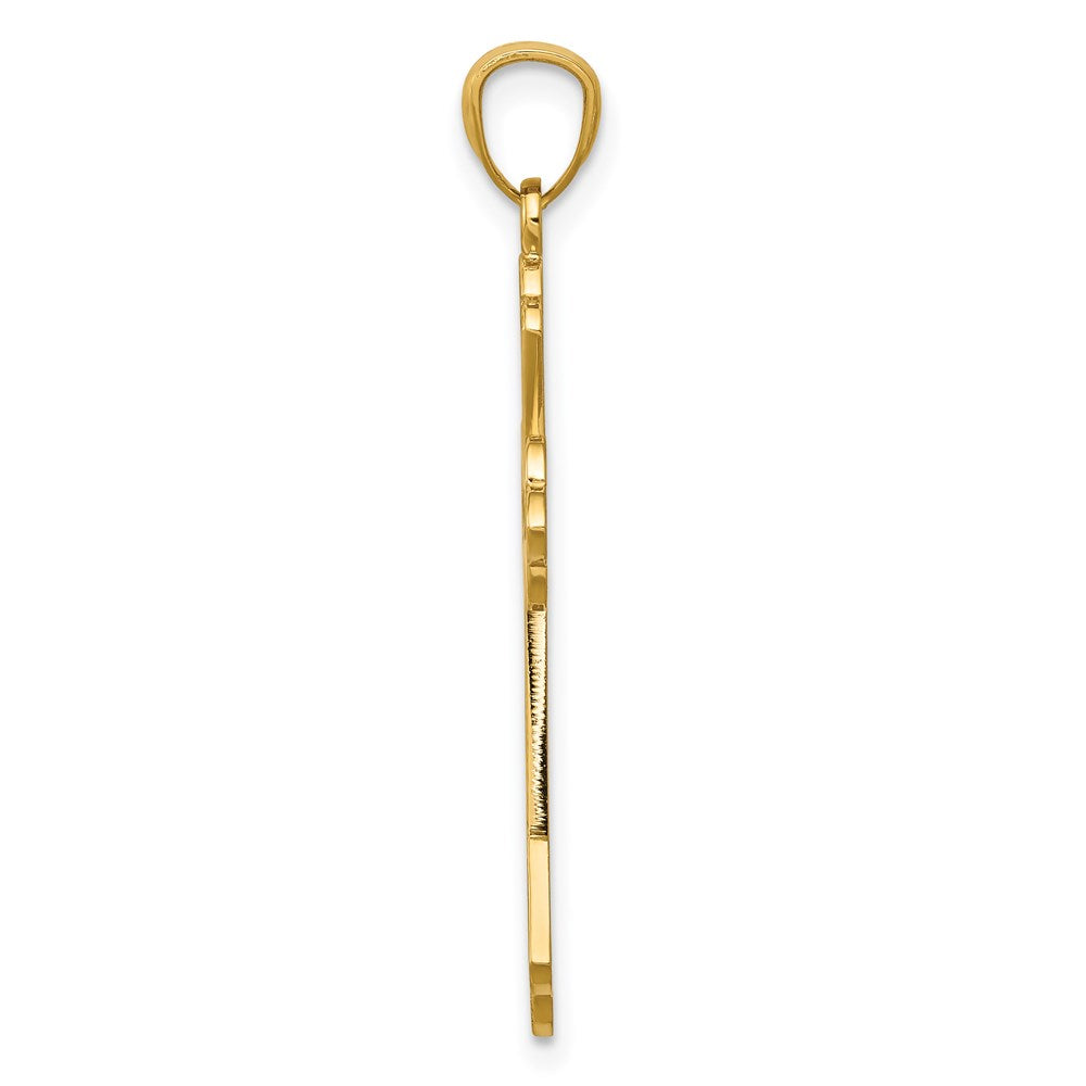 14k Diamond-cut Cross Pendant - Product Photo