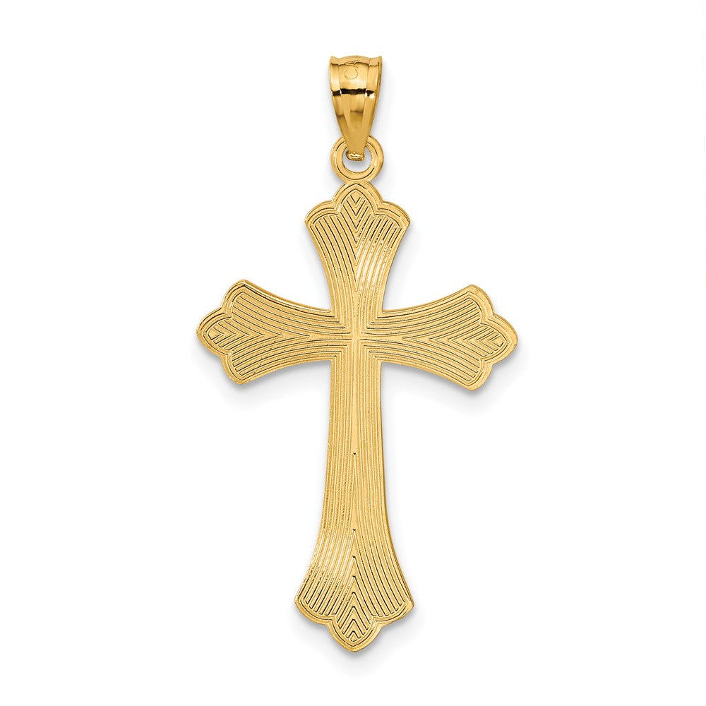 14k Diamond-cut Cross Pendant - Product Photo