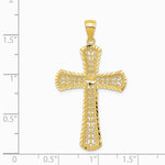 14K Yellow Gold Diamond-cut Filigree Cross Pendant - Product Photo