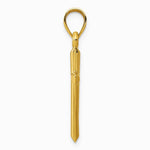14K Yellow Gold Polished Hollow Cross Pendant - Product Photo