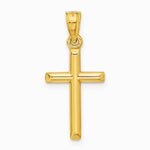 14K Yellow Gold Polished Hollow Cross Pendant - Product Photo