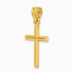 14K Yellow Gold Polished Hollow Cross Pendant - Product Photo