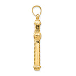 14K Yellow Gold Hollow Cross Pendant - Product Photo