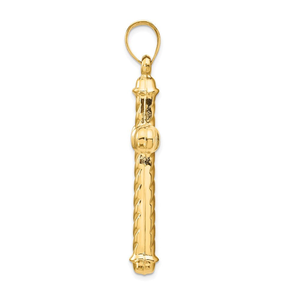 14K Yellow Gold Hollow Cross Pendant - Product Photo