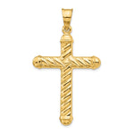 14K Yellow Gold Hollow Cross Pendant - Product Photo