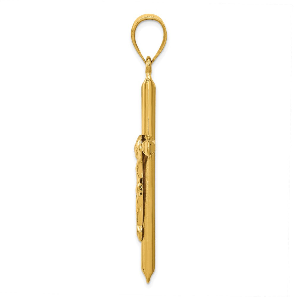 14k Polished Hollow Crucifix Pendant - Product Photo
