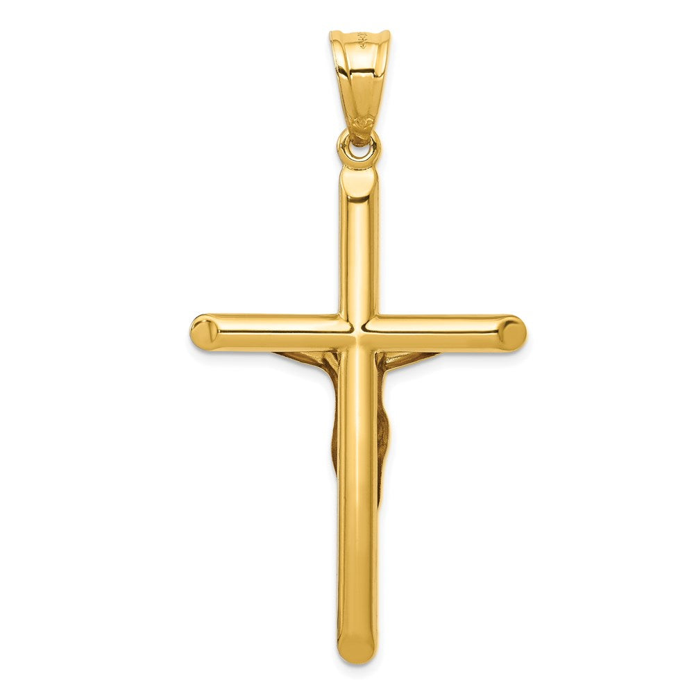 14k Polished Hollow Crucifix Pendant - Product Photo