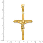 14k Polished Hollow Crucifix Pendant - Product Photo