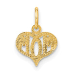 14k MOM Heart Charm - Product Photo