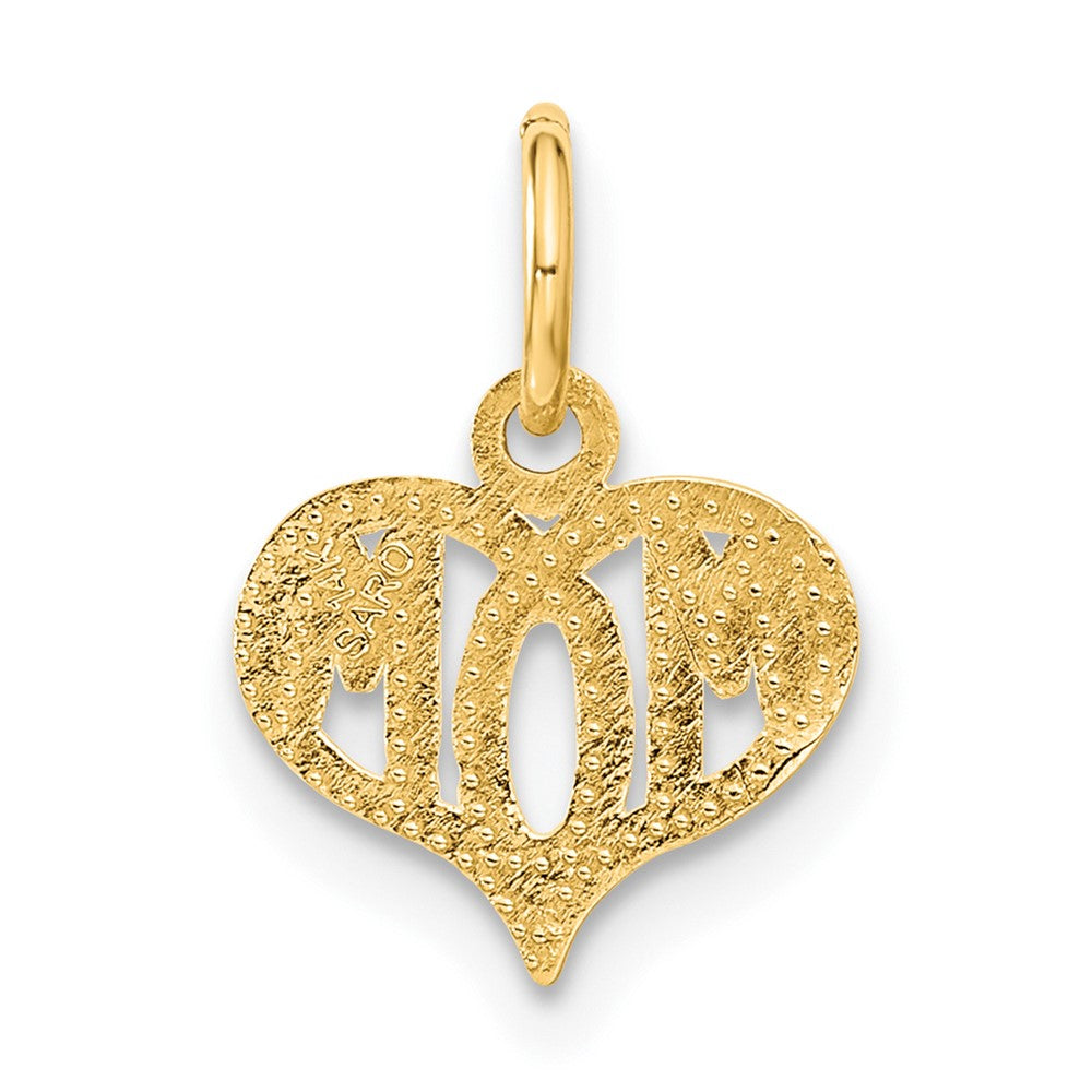 14k MOM Heart Charm - Product Photo