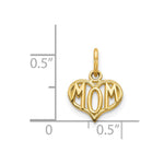 14k MOM Heart Charm - Product Photo