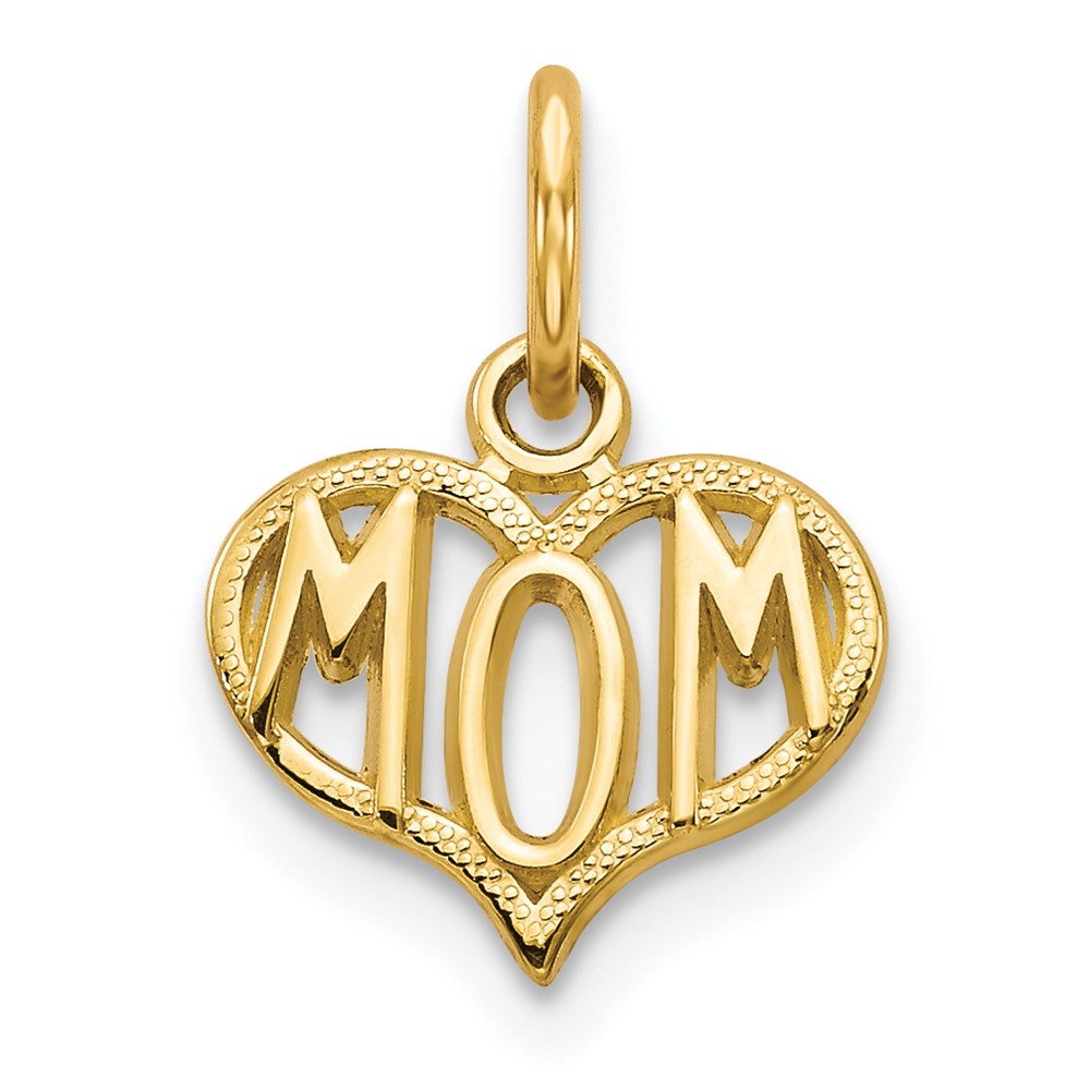 14k MOM Heart Charm - Product Photo