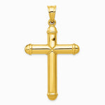 14K Yellow Gold Reversible Crucifix Pendant - Product Photo