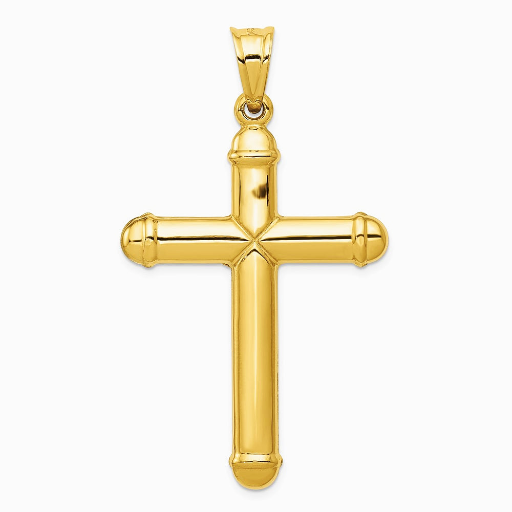 14K Yellow Gold Reversible Crucifix Pendant - Product Photo