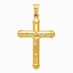 14K Yellow Gold Reversible Crucifix Pendant - Product Photo