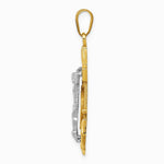 10K / 14K Two-tone Diamond-cut Mariner's Cross Pendant - Product Photo
