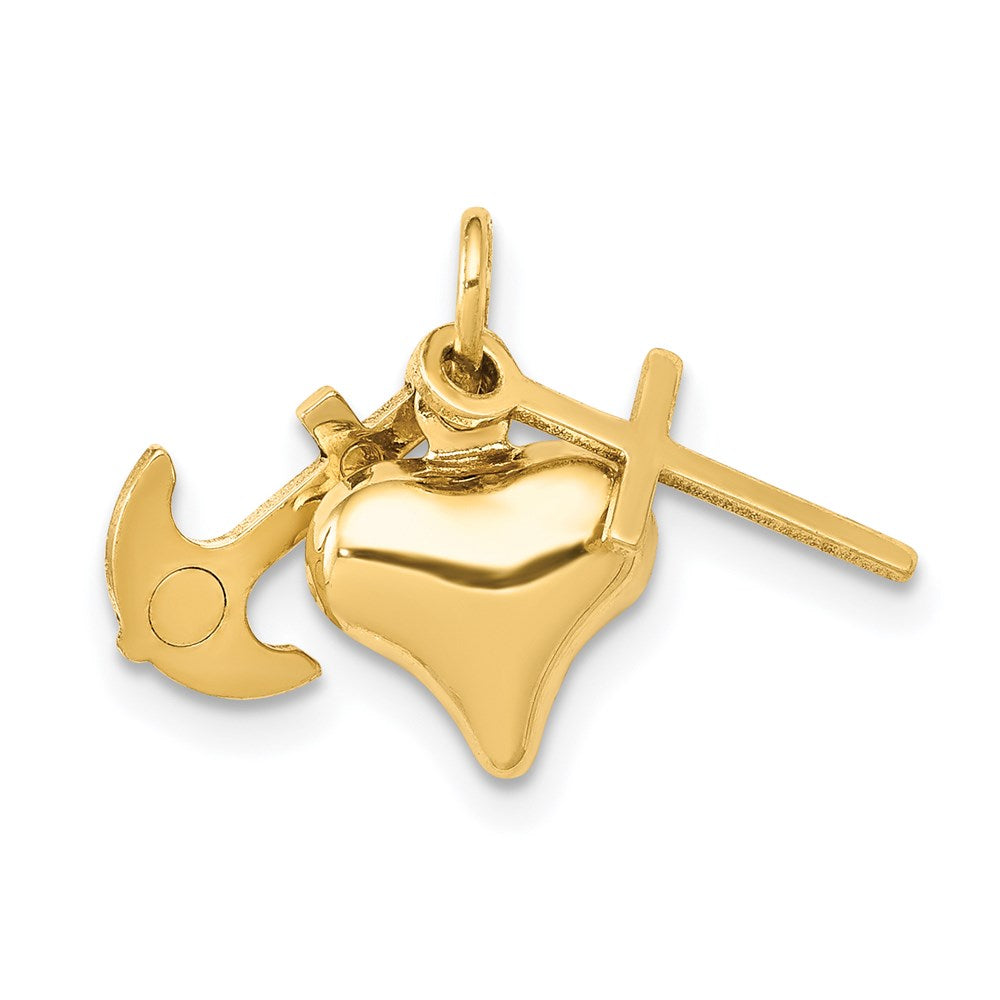 14K 3D Faith, Hope And Charity Charm - Product Photo