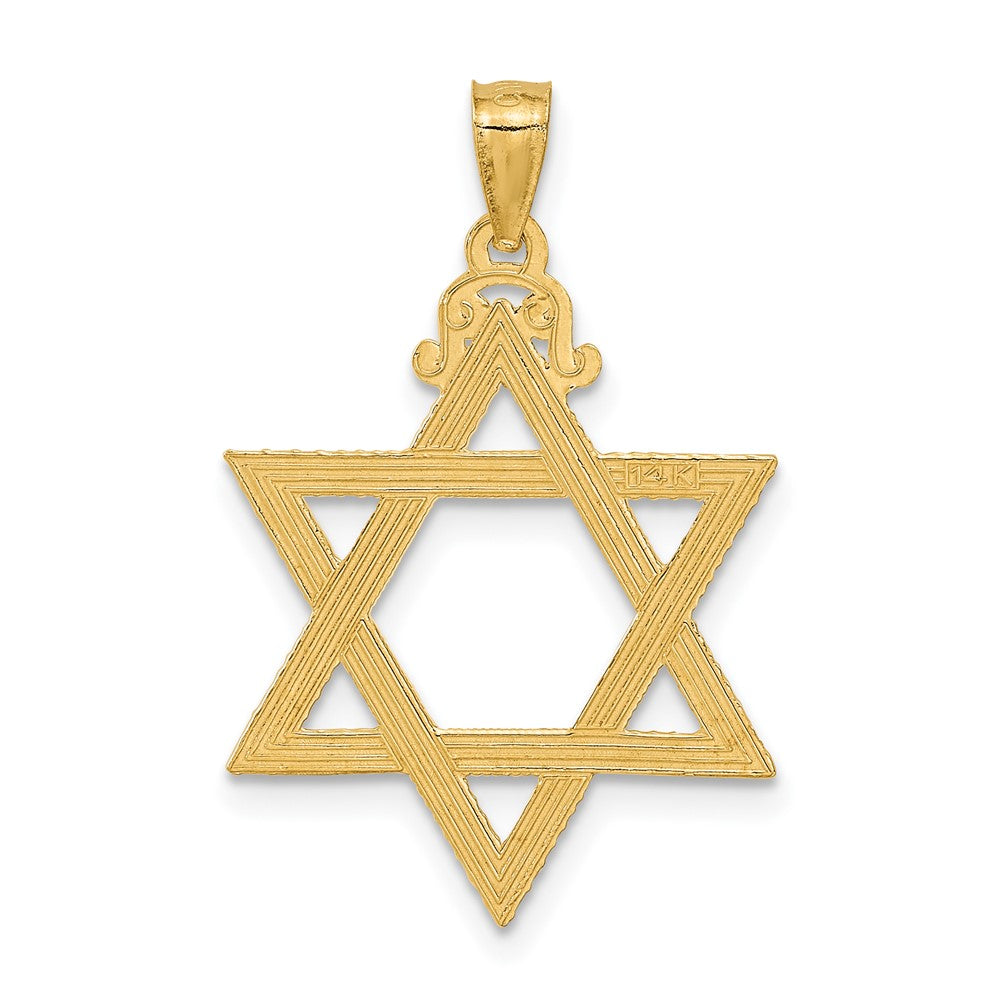 14k Diamond-cut Star of David Pendant - Product Photo