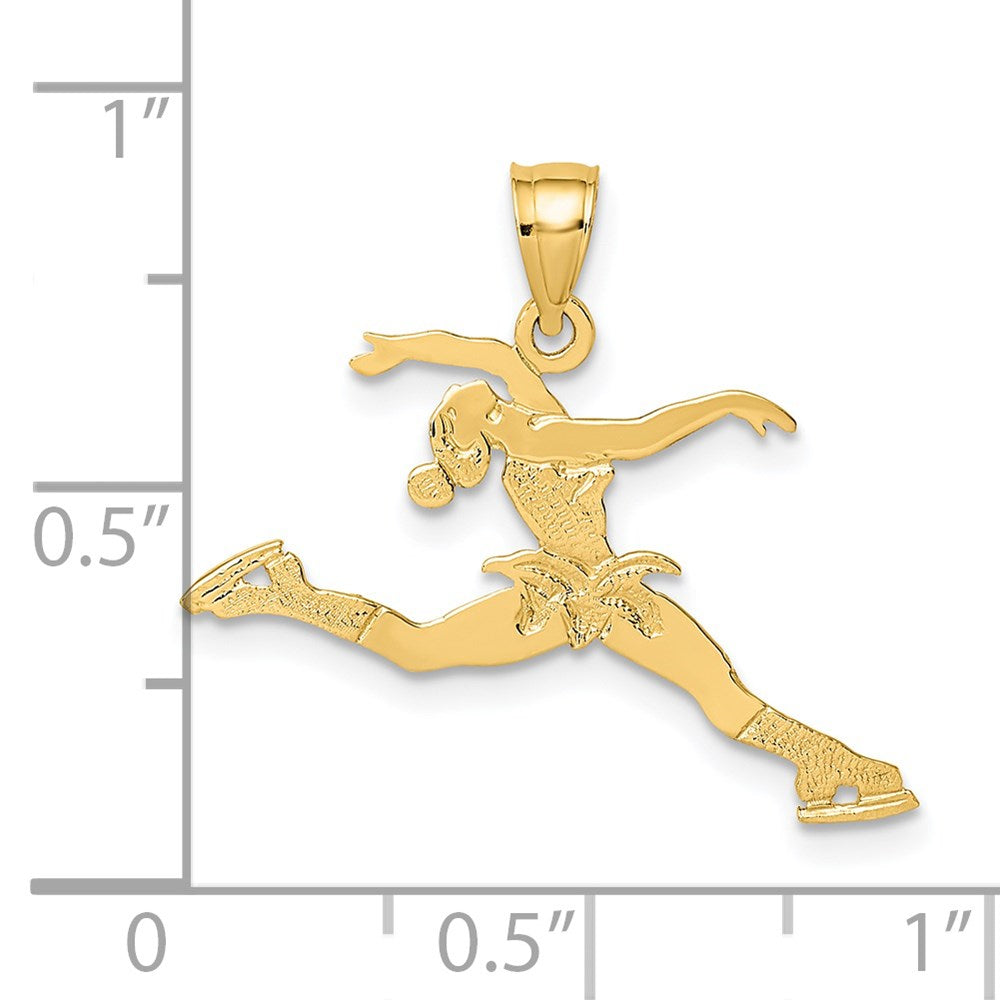 14k Ice Skater Jumping Charm - Product Photo