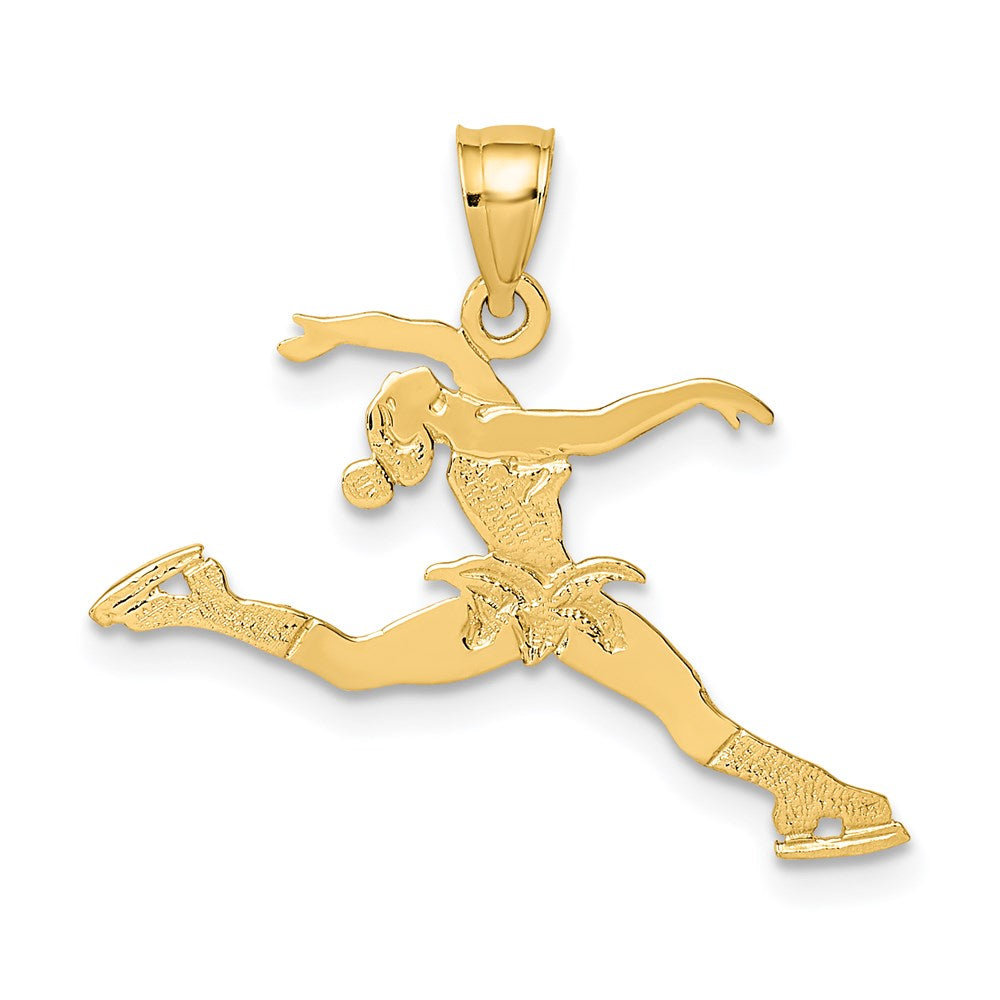 14k Ice Skater Jumping Charm - Product Photo