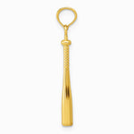 10K / 14K Yellow Gold 3-D Baseball Bat Pendant - Product Photo