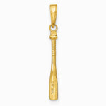 10K / 14K Yellow Gold 3-D Baseball Bat Pendant - Product Photo