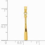 10K / 14K Yellow Gold 3-D Baseball Bat Pendant - Product Photo