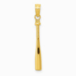 10K / 14K Yellow Gold 3-D Baseball Bat Pendant - Product Photo