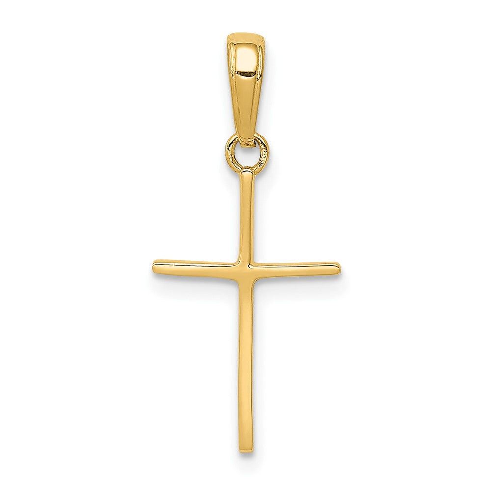 10K / 14K Yellow Gold Polished Cross Pendant - Product Photo