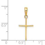 10K / 14K Yellow Gold Polished Cross Pendant - Product Photo