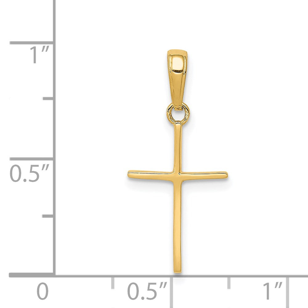 10K / 14K Yellow Gold Polished Cross Pendant - Product Photo