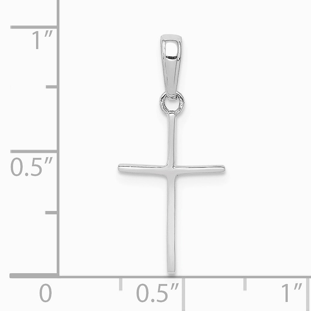 10K / 14K White Gold 10KW Polished Cross Pendant - Product Photo