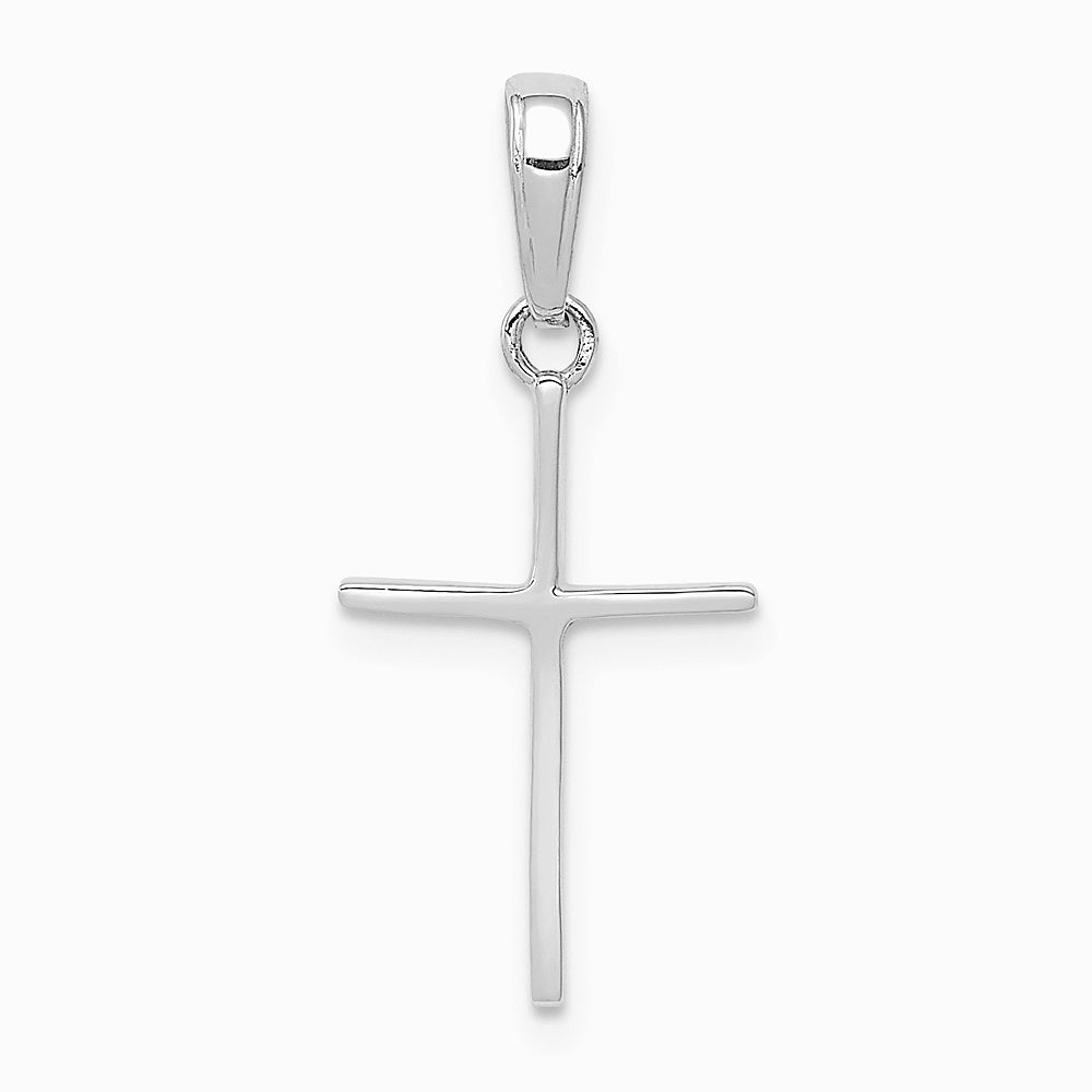 10K / 14K White Gold 10KW Polished Cross Pendant - Product Photo