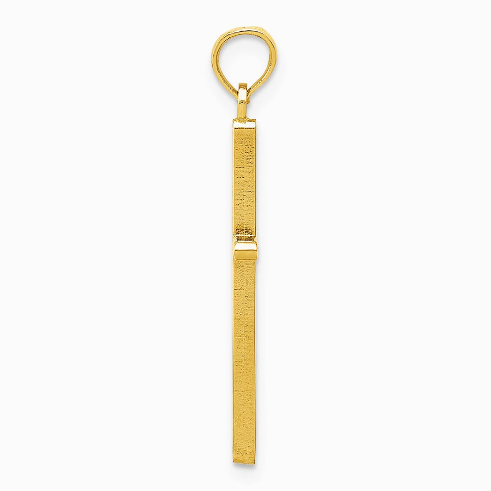 10K / 14K Yellow Gold Polished Cross Pendant - Product Photo