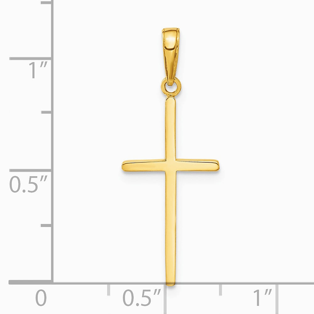 10K / 14K Yellow Gold Polished Cross Pendant - Product Photo