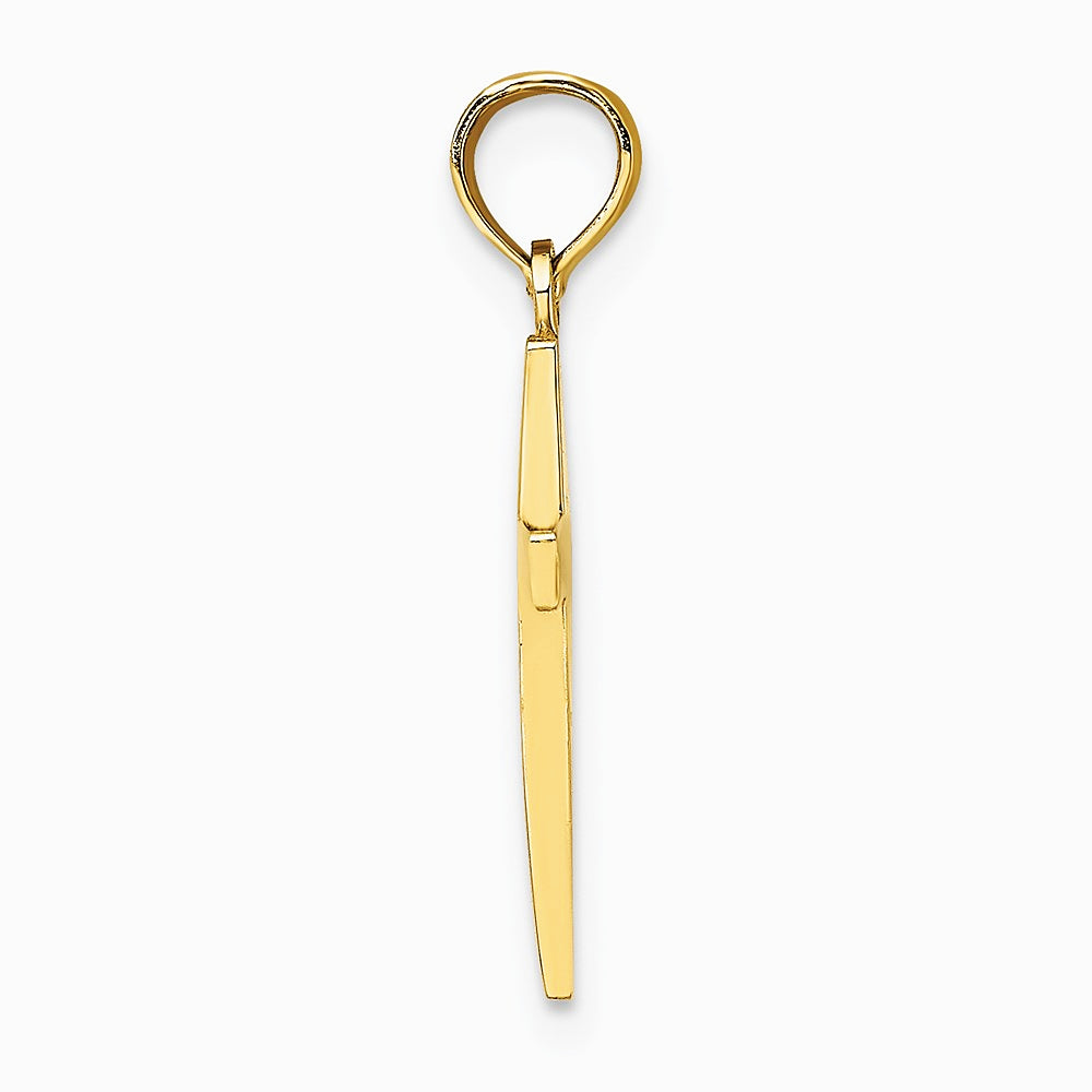 10K / 14K Yellow Gold Polished Cross Pendant - Product Photo