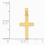 10K / 14K Yellow Gold Polished Cross Pendant - Product Photo