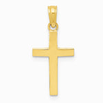 10K / 14K Yellow Gold Polished Cross Pendant - Product Photo