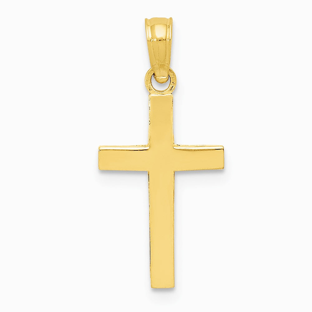 10K / 14K Yellow Gold Polished Cross Pendant - Product Photo