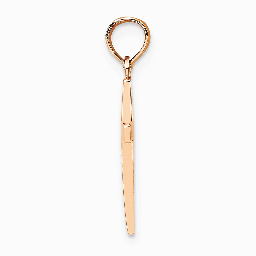 10K / 14K Rose Gold Polished Cross Pendant - Product Photo