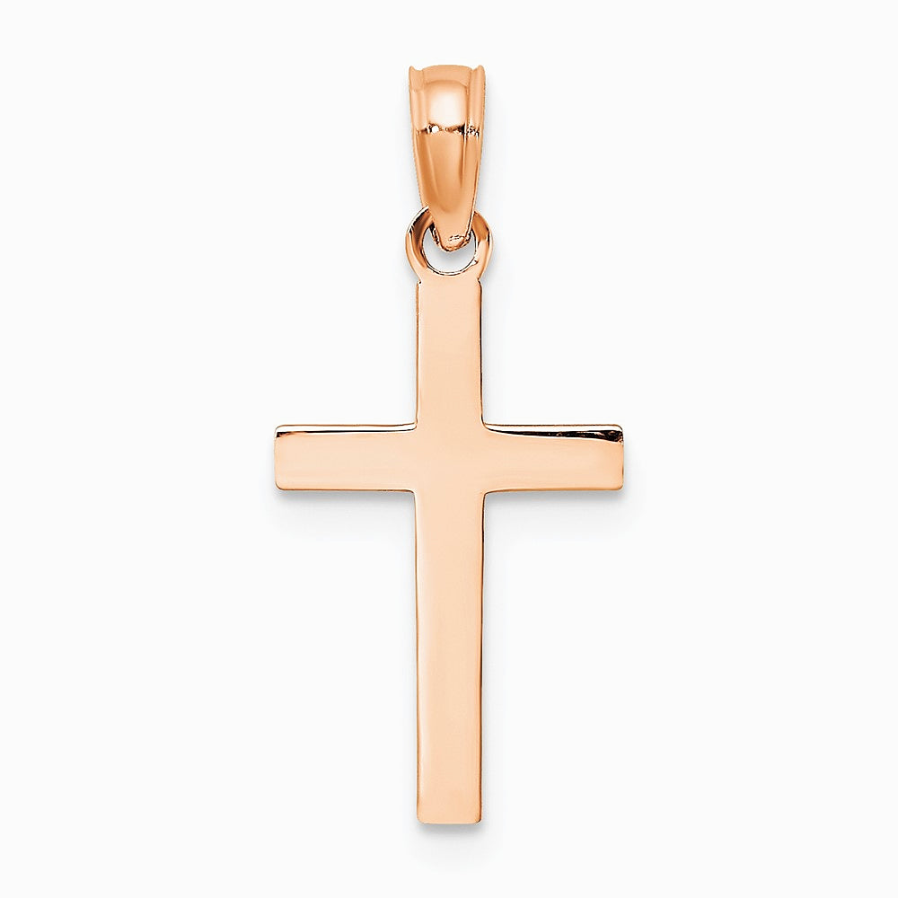 10K / 14K Rose Gold Polished Cross Pendant - Product Photo