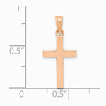 10K / 14K Rose Gold Polished Cross Pendant - Product Photo