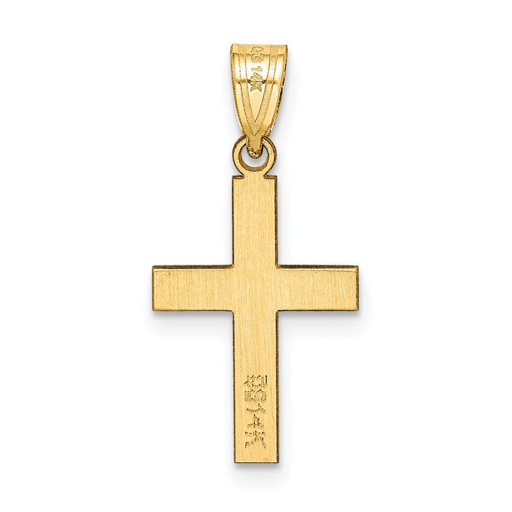 10K / 14K Yellow Gold Polished Cross Charm - Product Photo