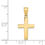 10K / 14K Yellow Gold Polished Cross Charm - Product Photo