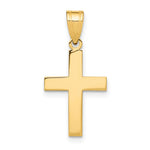 10K / 14K Yellow Gold Polished Cross Charm - Product Photo