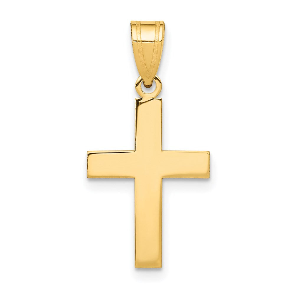 10K / 14K Yellow Gold Polished Cross Charm - Product Photo
