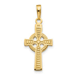 10K / 14K Yellow Gold Reversible GOD IS LOVE Celtic Cross Pendant - Product Photo